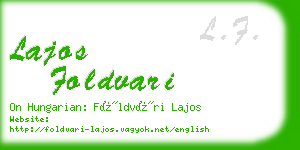 lajos foldvari business card